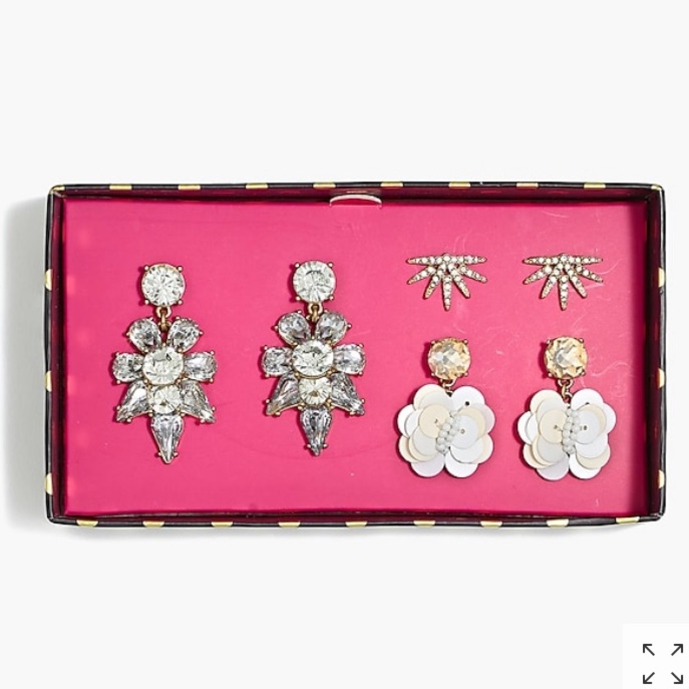 J. Crew Bright Crystal Earring Set